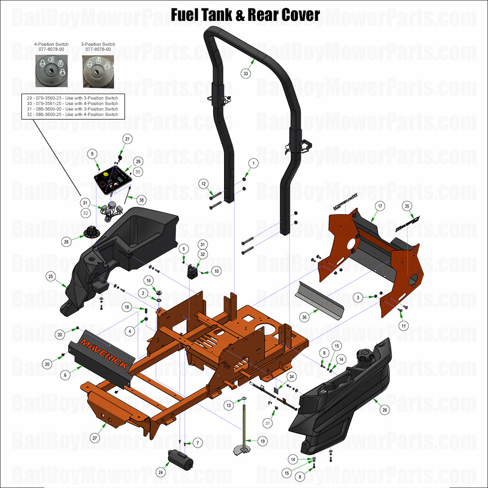 2025 Maverick - Fuel Tank & Rear Cover